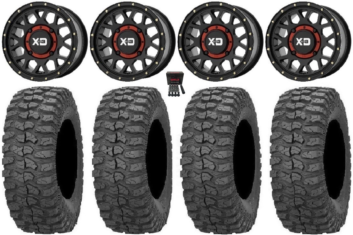 KS135 Grenade Black 15″ Wheels 32″ Rock-A-Billy Tires Can-Am Maverick X3