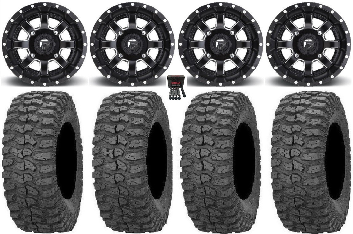 Fuel Maverick Black 14″ Wheels 32″ Rock-A-Billy Tires Textron Wildcat XX
