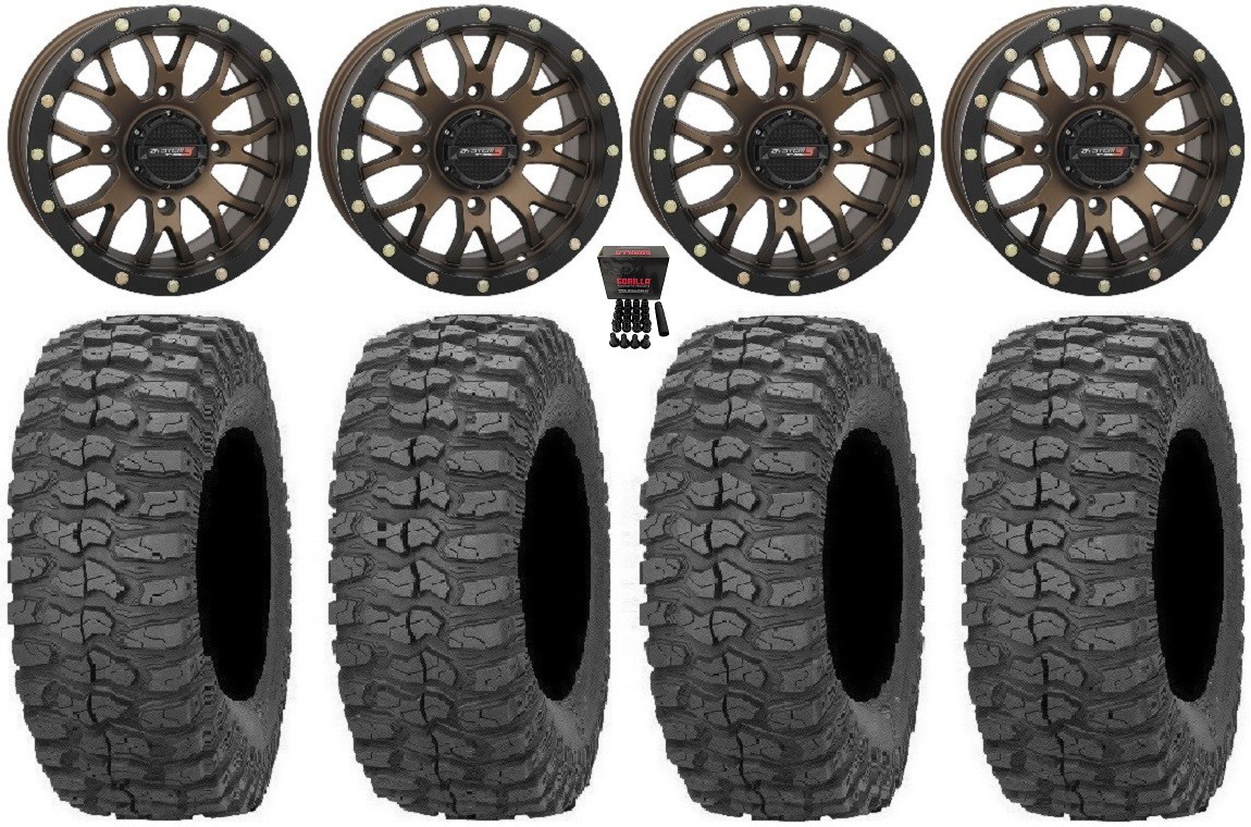 System 3 ST-3 Bronze 14″ Wheels 30″ Rock-A-Billy Tires Yamaha Grizzly Rhino
