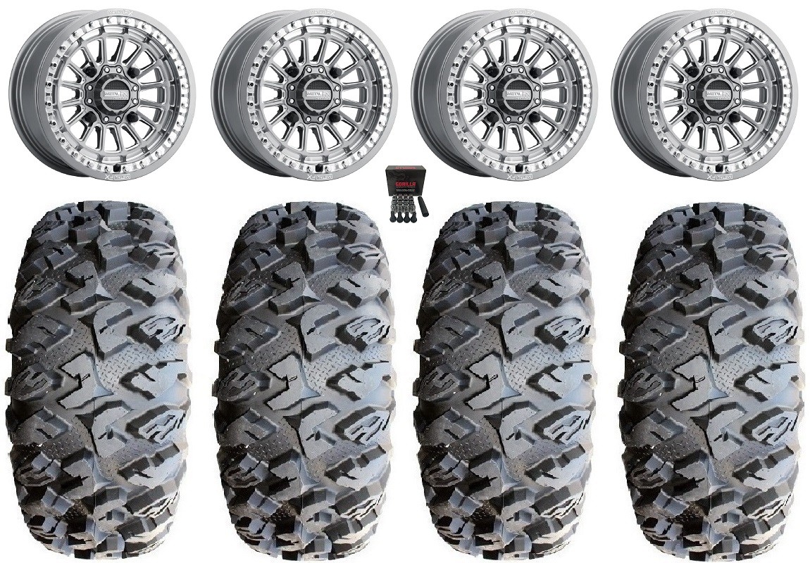 Metal FX Delta Bdlk CC 15″ Wheels Gm 31″ MotoClaw Tires Kawasaki Teryx Mule