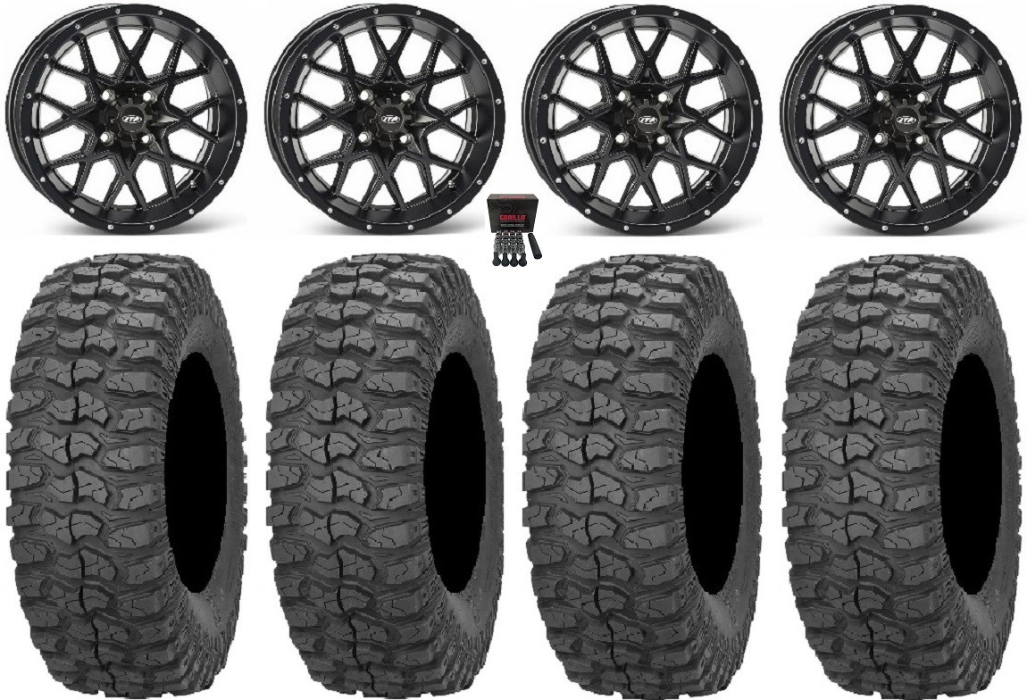ITP Hurricane 15″ Wheels Black 32″ Rock-A-Billy Tires Can-Am Commander Maverick