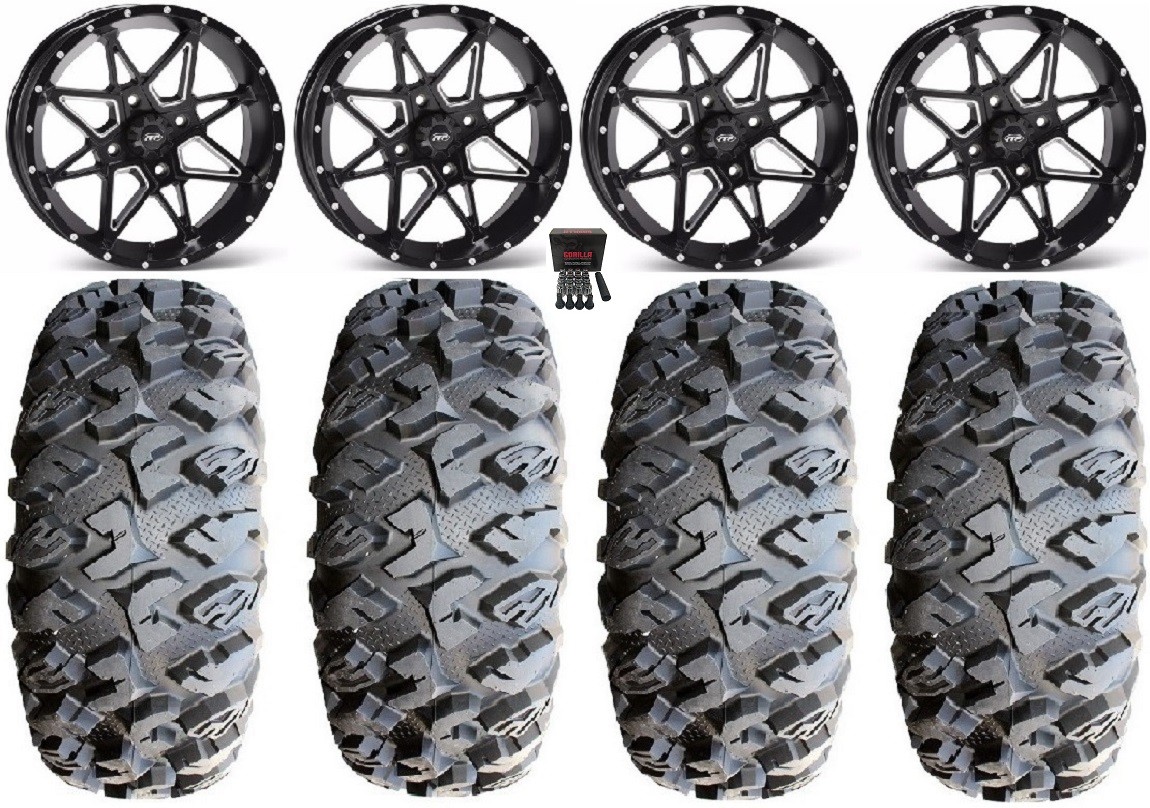 ITP Tornado 15″ Wheels Black 31″ MotoClaw Tires Yamaha YXZ1000R