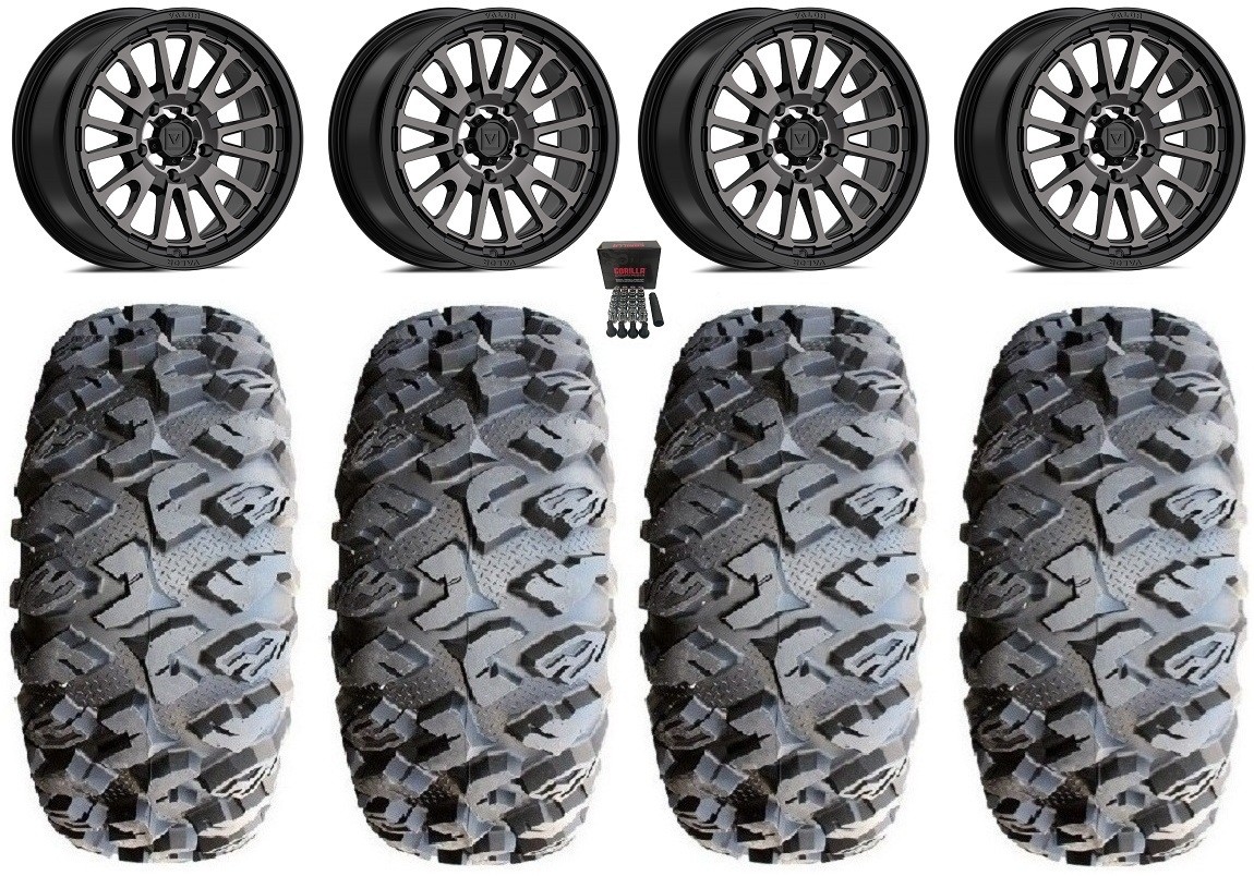 Valor V14 15″ Wheels Dark Tint 31″ MotoClaw Tires UForce U10 Pro / U10 XL Pro