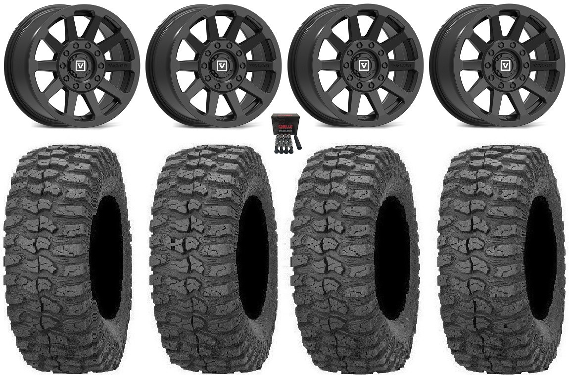 Valor V02 14″ Wheels Black 30″ Rock-A-Billy Tires Can-Am Maverick X3