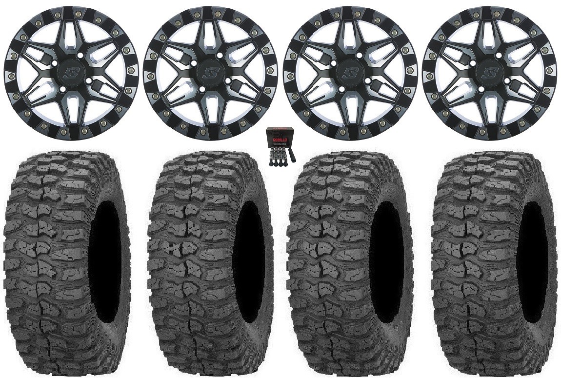 Sedona Split 6 Bdlk 14″ Wheels Mh +30mm 28″ Rock-A-Billy Tires RZR XP 1K / PRO