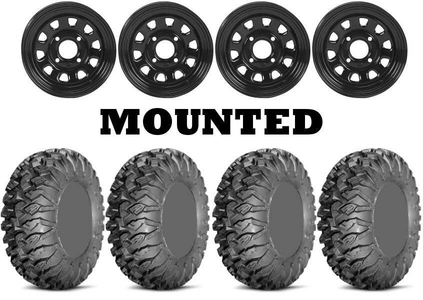 Kit 4 EFX MotoClaw Tires 26×9-12/26×11-12 on ITP Delta Steel Black Grizzly H700