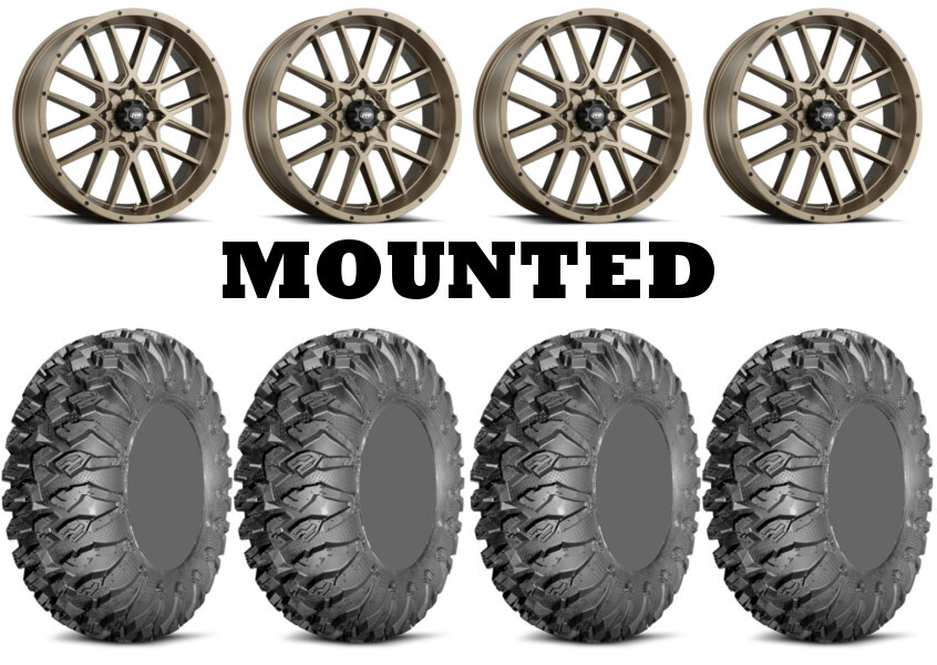 Kit 4 EFX MotoClaw Tires 30×10-14 on ITP Hurricane Bronze Wheels TER