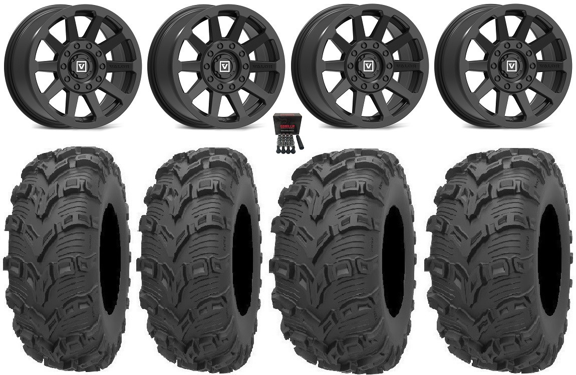 Valor V02 14″ Wheels Black 26″ Bear Claw EVO Tires Yamaha YXZ (2019+)