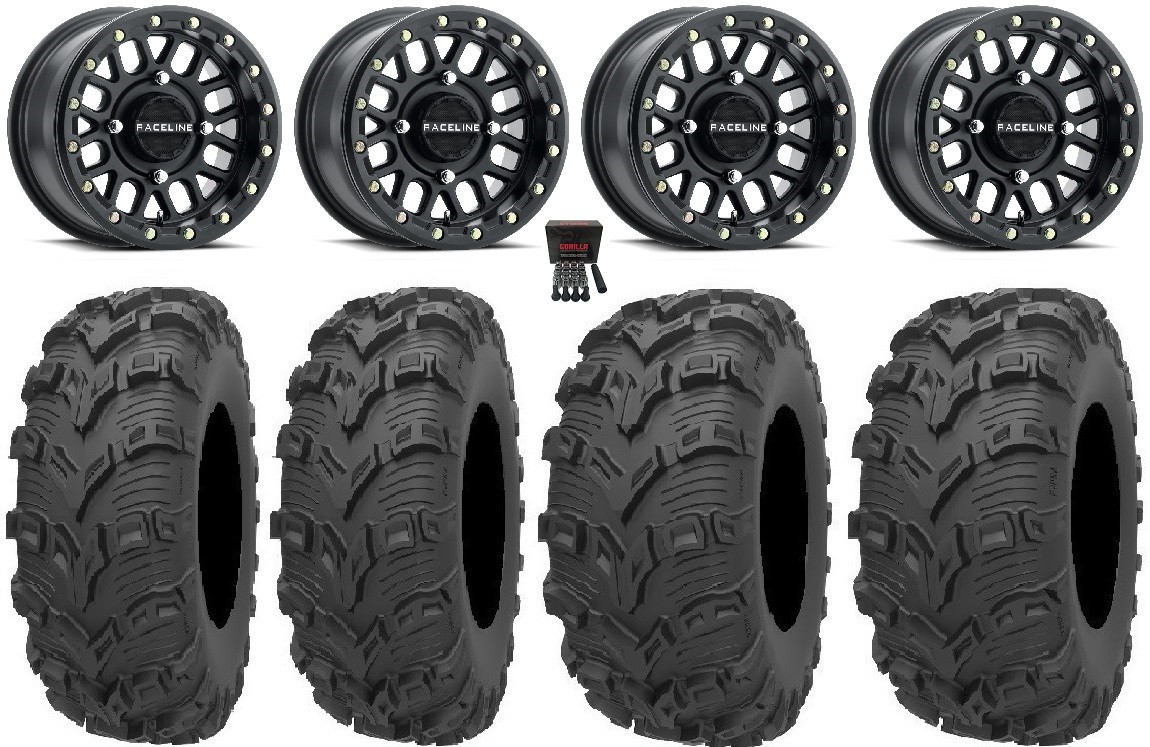 Raceline Podium Bdlk 14″ Bk Wheels 26″ Bear Claw EVO Tires Yamaha YXZ (2019+)