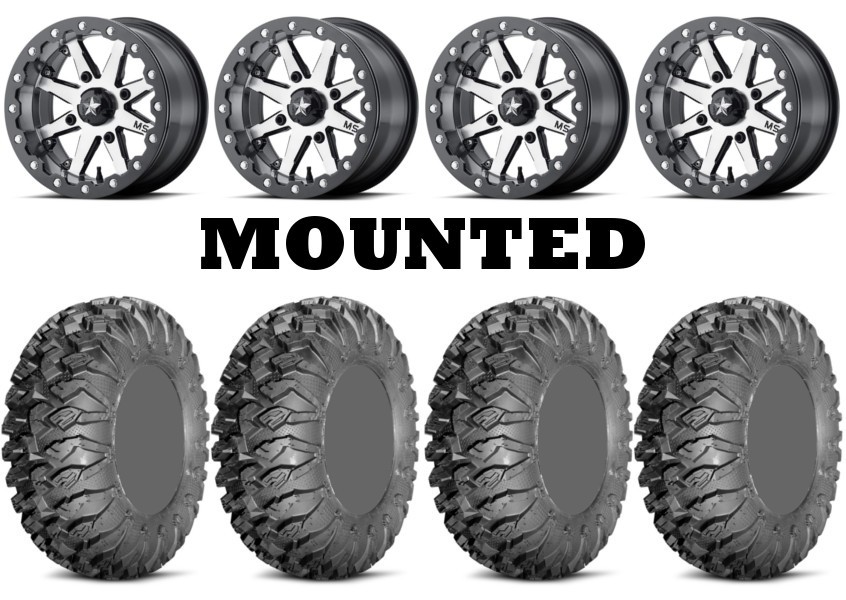 Kit 4 EFX MotoClaw 28×9-15/28×11-15 on MSA M21 Lok Beadlock Charcoal Tint TER