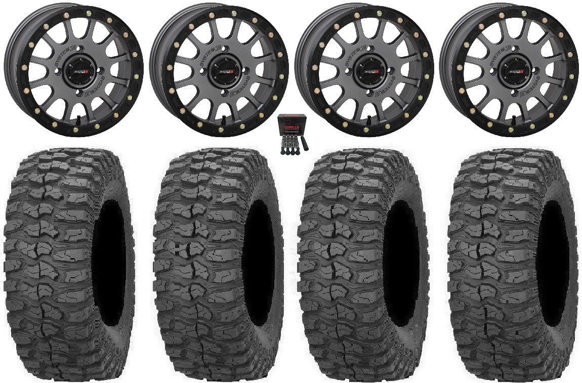 System 3 SB-5 Grey 14″ Wheels 30″ Rock-A-Billy Tires Ranger XP 9/1K