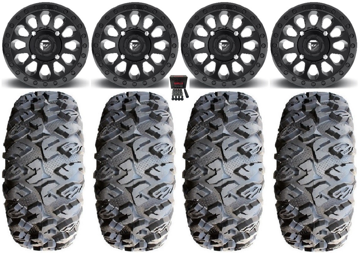 Fuel Vector MB 14″ Wheels 27″ MotoClaw Tires Yamaha YXZ (2019+)