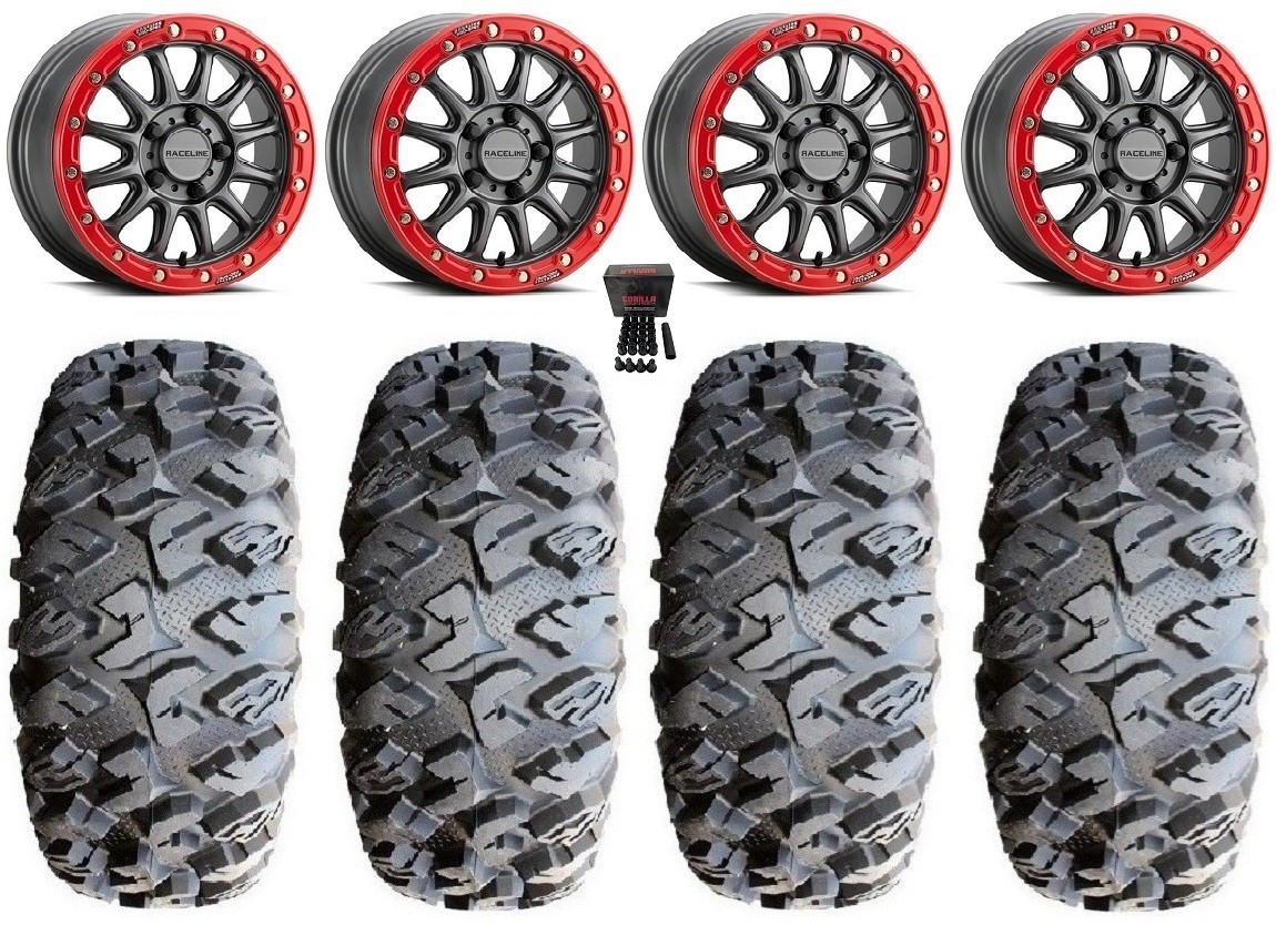 Raceline Alpha Bdlk 15″Wheels Gm +25 31″MotoClaw Tires UForce U10 Pro/U10 XL Pro