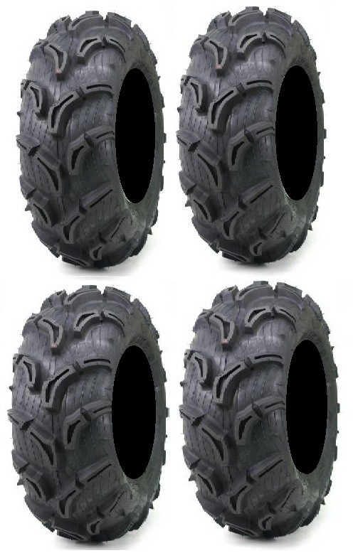 Full set of Maxxis Zilla 27×10-14 and 27×12-14 ATV Mud Tires (4)
