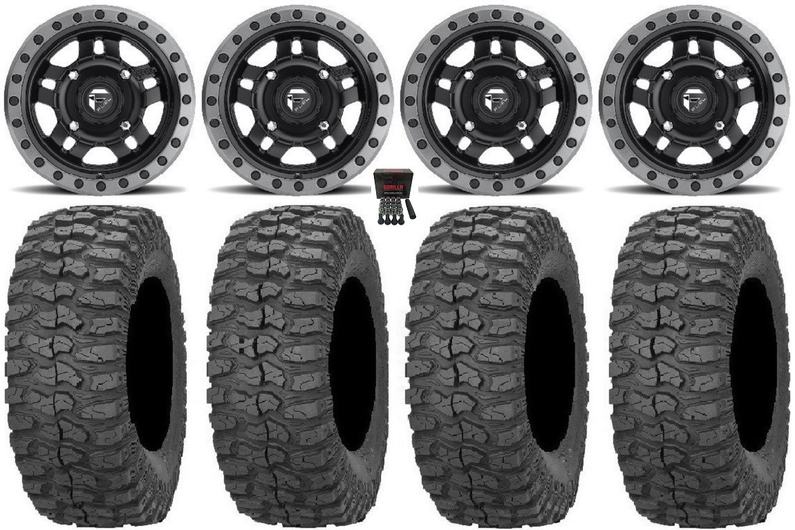 Fuel Anza Black 14″ Wheels 32″ Rock-A-Billy Tires Textron Wildcat XX