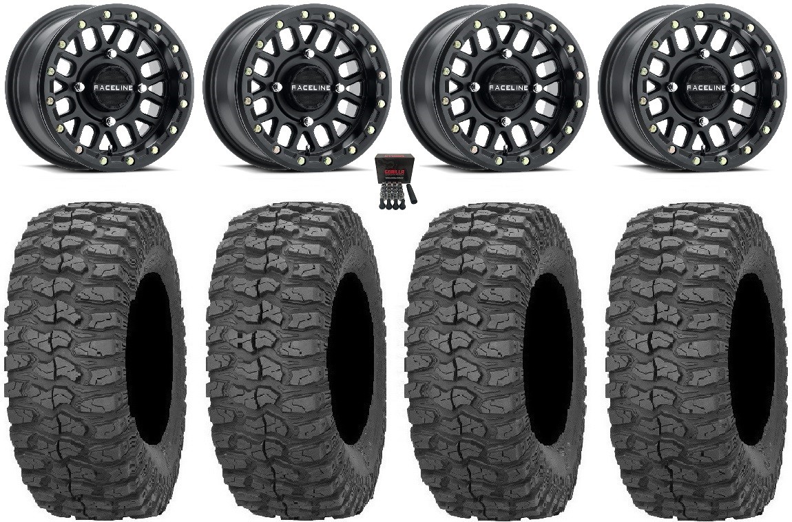 Raceline Podium Bdlk 14″ Bk Wheels 32″ Rock-A-Billy Tires Textron Wildcat XX