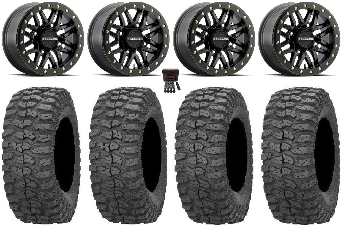 Raceline Ryno Bdlk 14″ Bk Wheels 32″ Rock-A-Billy Tires Polaris Ranger XP 9/1K