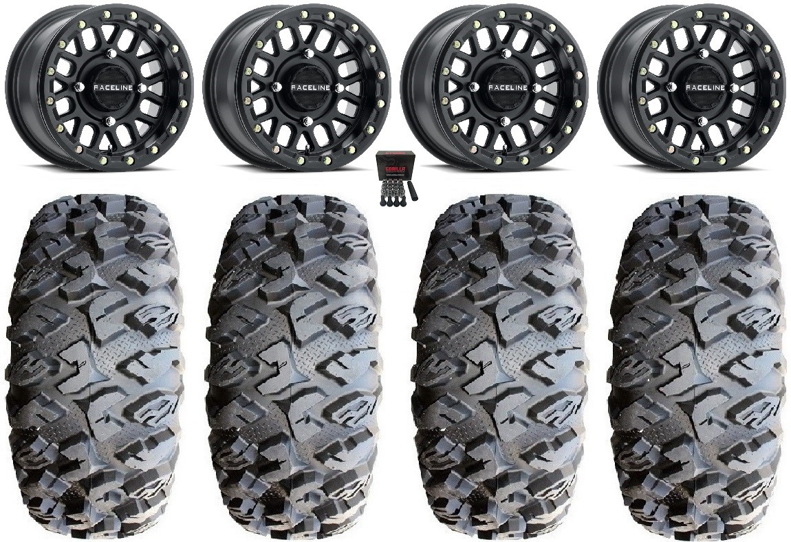 Raceline Podium Bdlk 14″ Bk Wheels 32″ MotoClaw Tires Yamaha YXZ (2019+)