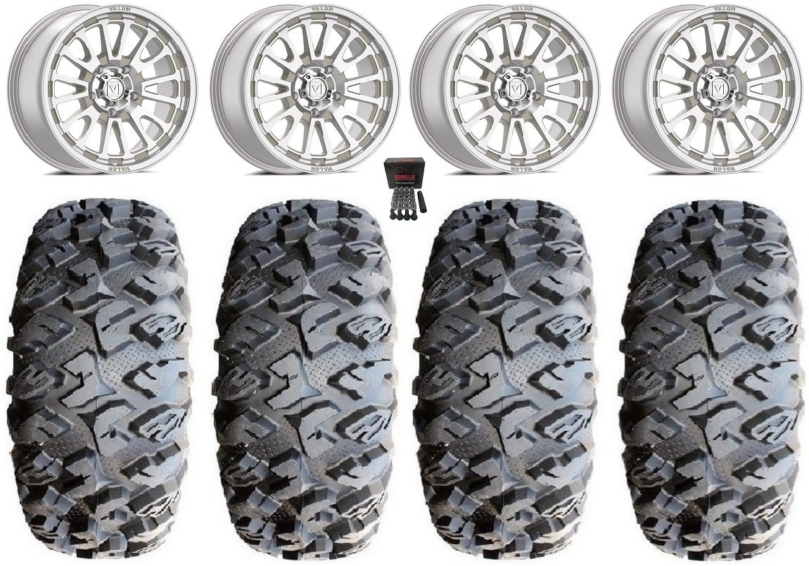 Valor V14 15″ Wheels Machined 31″ MotoClaw Tires UForce U10 Pro / U10 XL Pro
