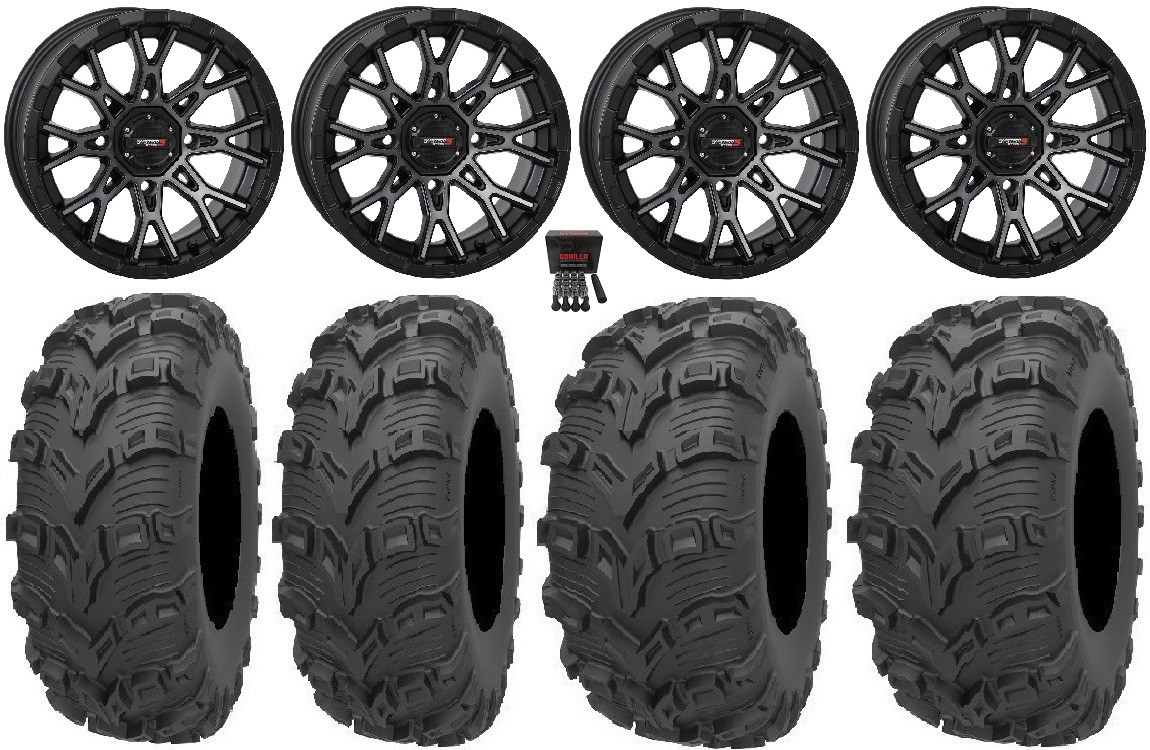 System 3 ST-6 14″ Wheels Dark Tint 26″ Bear Claw EVO Tires RZR Turbo S / RS1