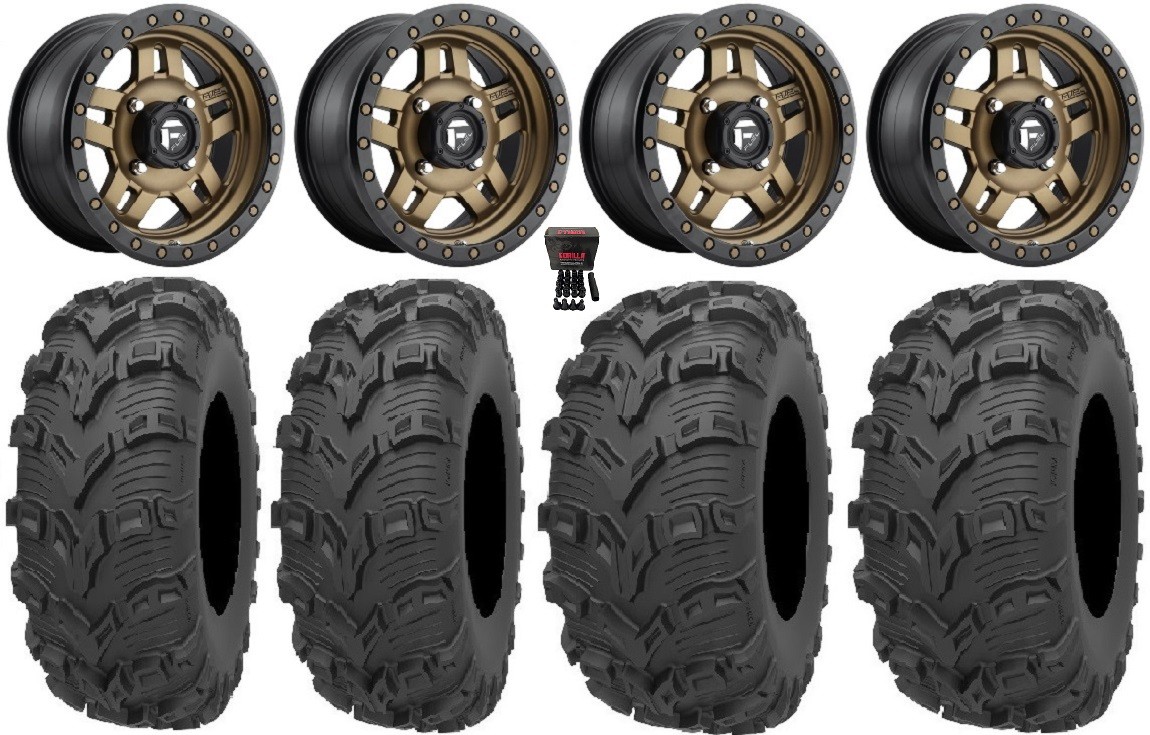 Fuel Anza Bronze 14″ Wheels 26″ Bear Claw EVO Tires Sportsman 550 850 1000