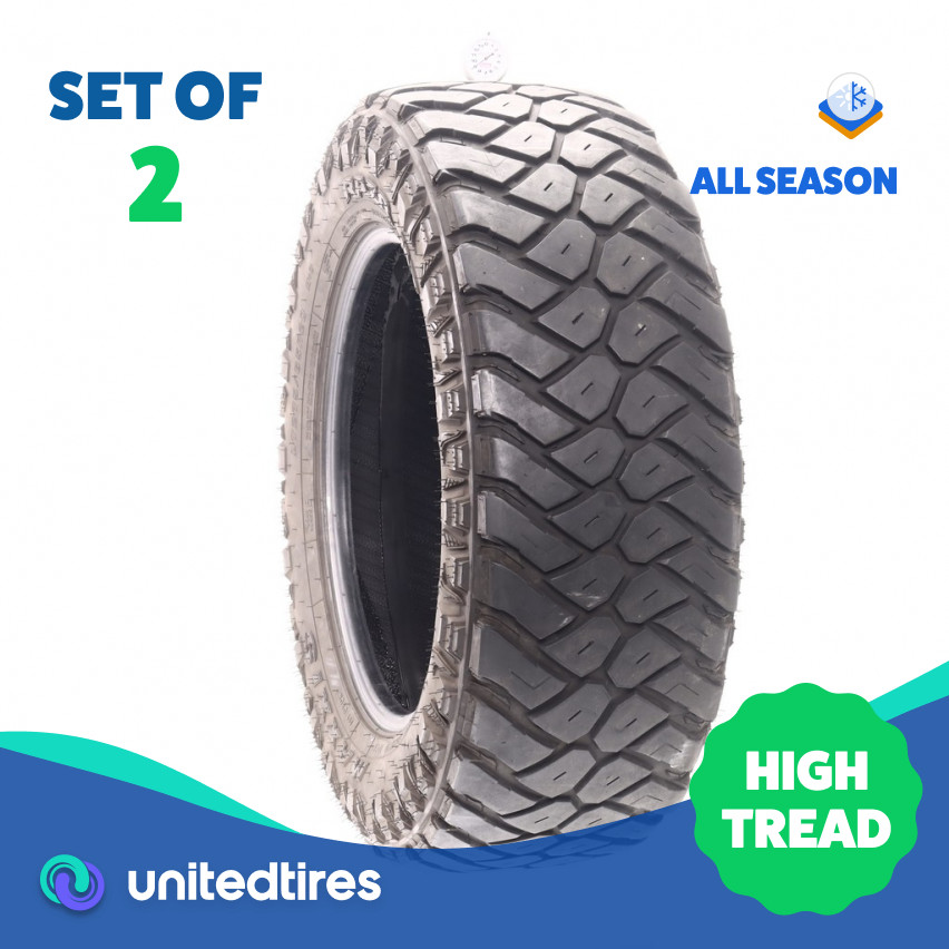 Set of (2) Used LT 275/65R20 Maxxis Razr MT 126/123Q – 9/32