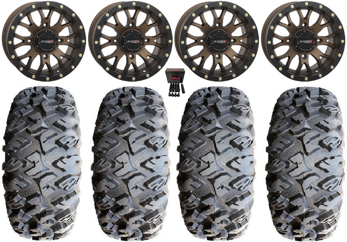 System 3 ST-3 Bronze 15″ Wheels 31″ MotoClaw Tires Yamaha YXZ (2019+)