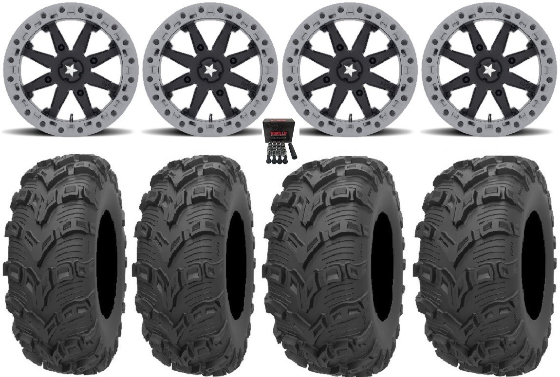 MSA Lok2 Beadlk 14″ ATV Wheels 26″ Bear Claw EVO Tires Kawasaki Brute Force IRS