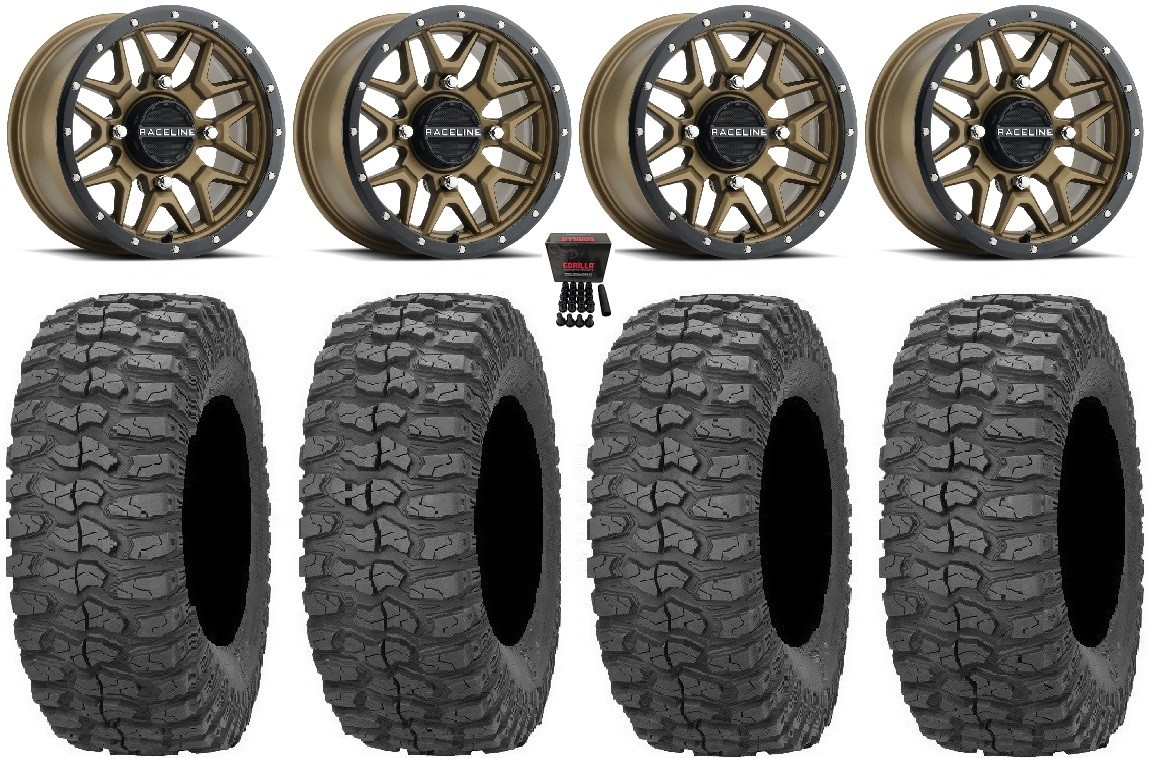 Raceline Krank 15″ Wheels Bronze 32″ Rock-A-Billy Tires Yamaha YXZ (2019+)