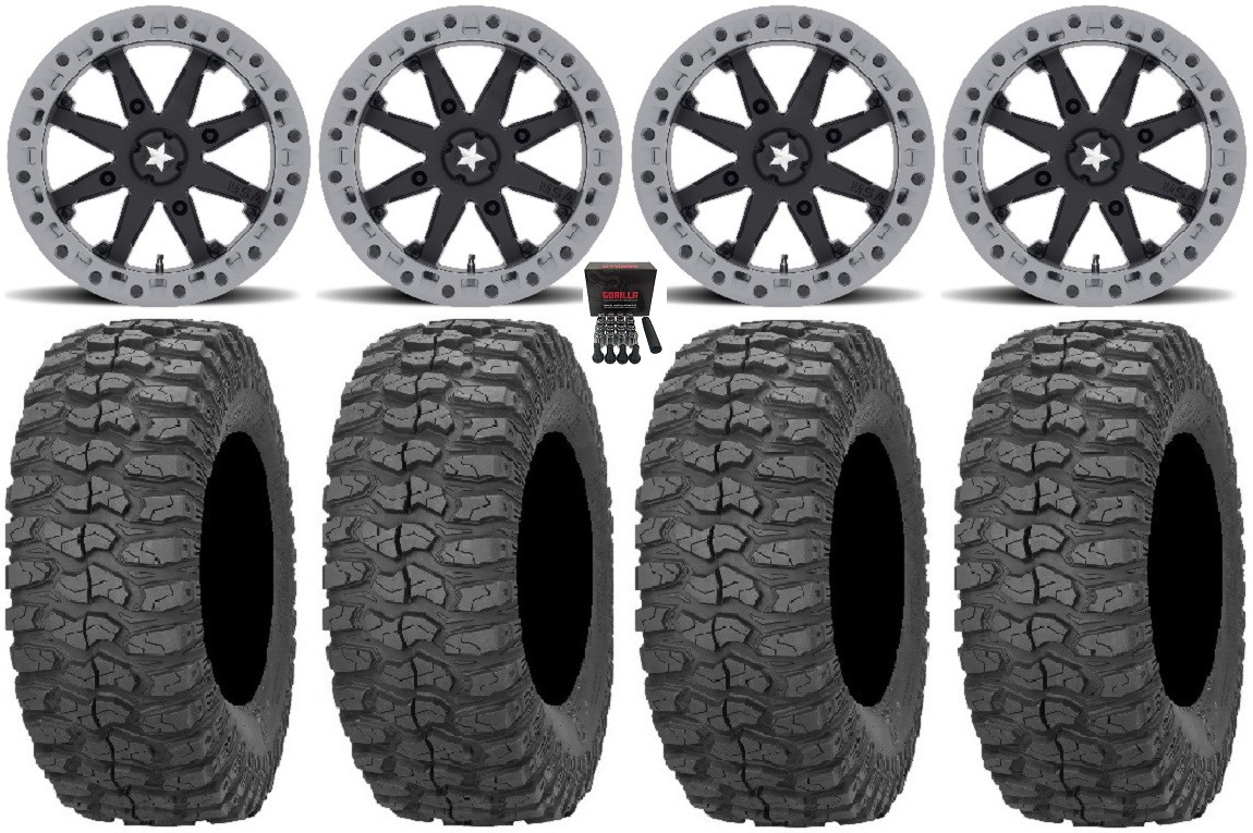 MSA Lok2 Beadlock 14″ UTV Wheels 30″ Rock-A-Billy Tires Honda Pioneer