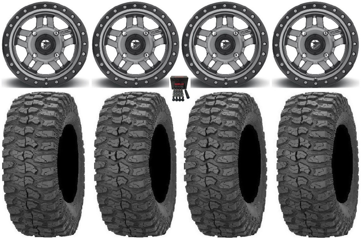 Fuel Anza Gunmetal 14″ Wheels 30″ Rock-A-Billy Tires Textron Wildcat XX