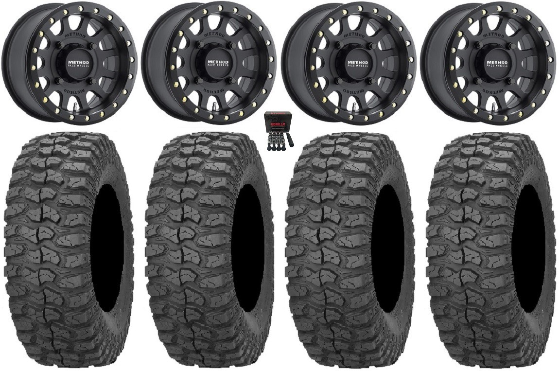Method 401 14″ Bdlk Wheels Bk 5+2 30″ Rock-A-Billy Tires Pioneer 1000 / Talon