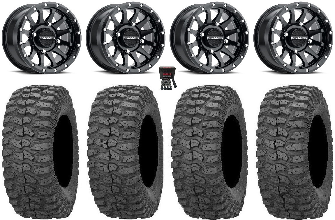 Raceline Trophy 14″ Wheels Bk +38mm 30″ Rock-A-Billy Tires Yamaha YXZ (2019+)