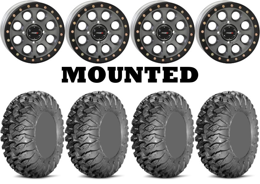 Kit 4 EFX MotoClaw 28×9-15/28×11-15 on System 3 SB-7 Beadlock Gray Narrow FXT