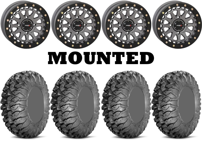 Kit 4 EFX MotoClaw 28×9-15/28×11-15 on System 3 SB-6 Beadlock Gray Narrow POL