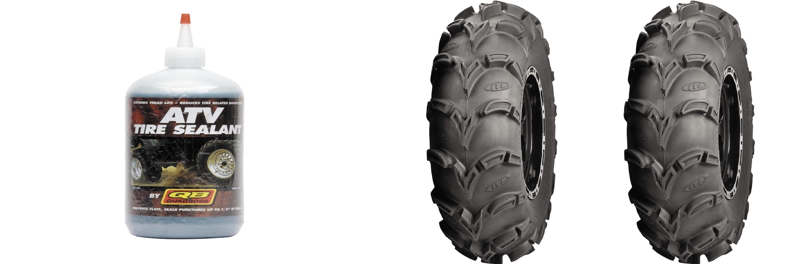 Set of 2 ITP Mud Lite XL Rear Tires 28×12-14 6-ply with QUADBOSS Sealant