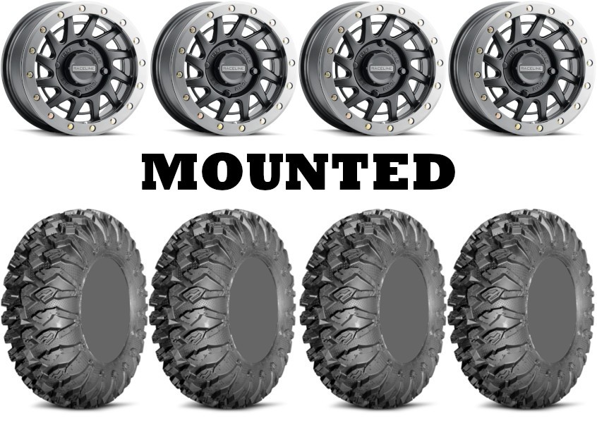 Kit 4 EFX MotoClaw 28×9-15/28×11-15 on Squad Beadlock Matte Black Nar 550