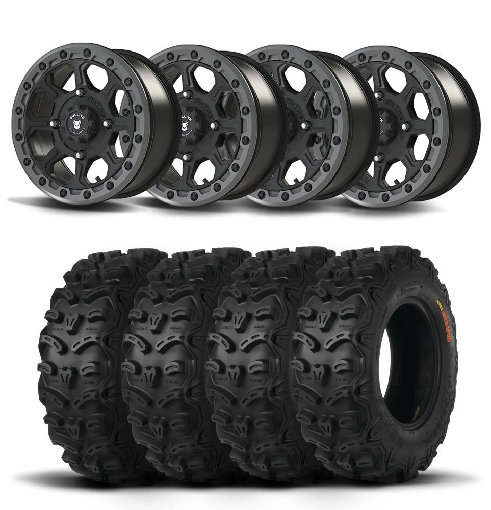 Set of 4 Bullite Ruler Wheels 14″ Kenda K587 Bearclaw HTR Tires [27×9.5R-14]
