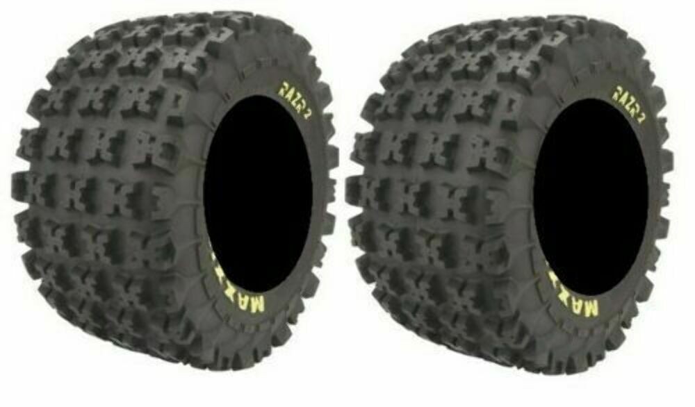(Pair) 2 Maxxis Razr 2 Rear ATV Tires 20x11x9 20×11-9 6 Ply NO YELLOW LETTERING