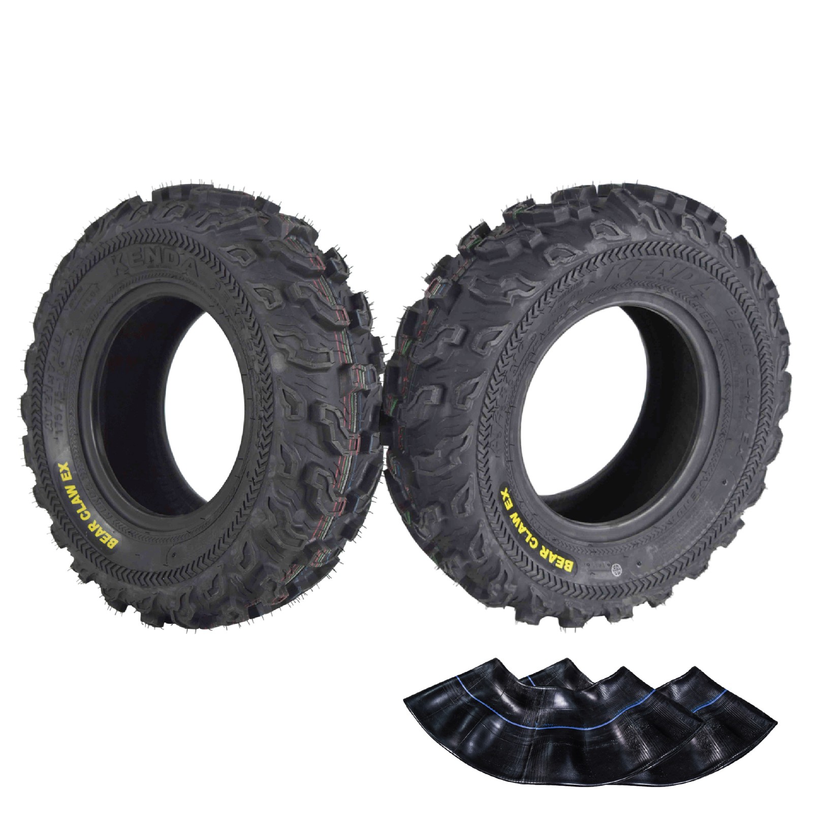 Kenda Bearclaw EX K573 – 21×7-10 Front ATV/UTV Tires & TR-6 Inner Tubes (2 pk)