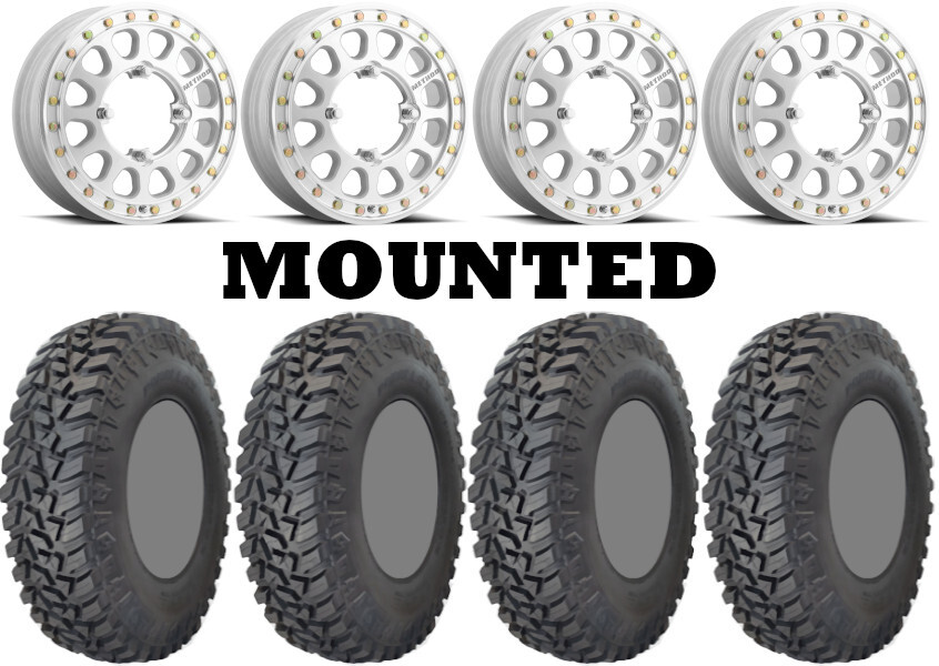 Kit 4 GBC Kanati Mongrel SQ 33×10-15 on 401-R Beadlock Polished Nar FXT