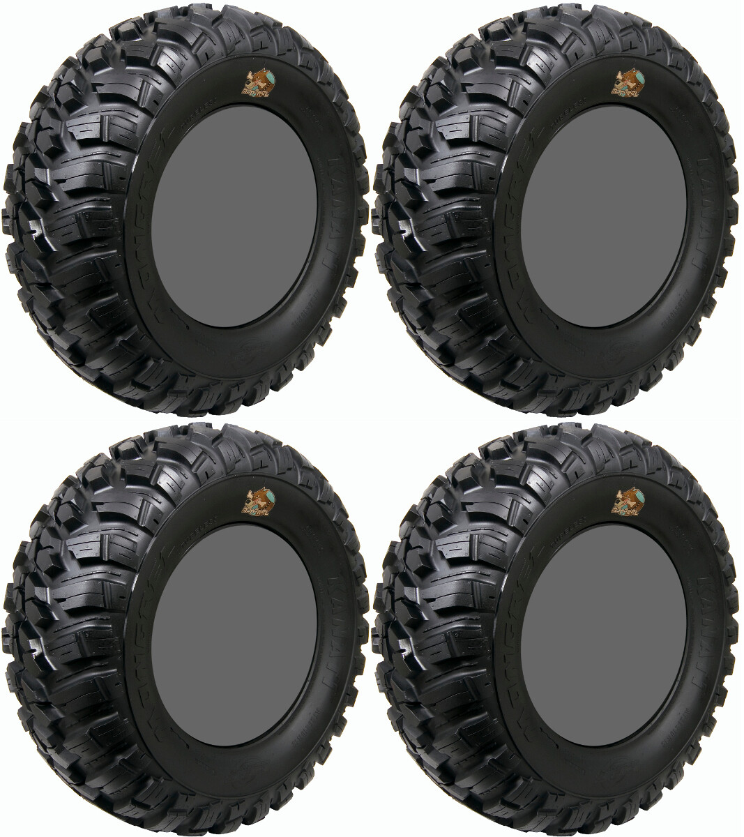 Four 4 GBC Kanati Mongrel ATV Tires Set 2 Front 26×10-12 & 2 Rear 25×10-12