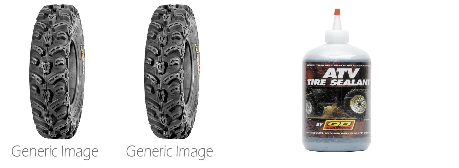 Set of 2 Bearclaw HTR Radial Front Tires 27x9R-12 8-ply with Sealant