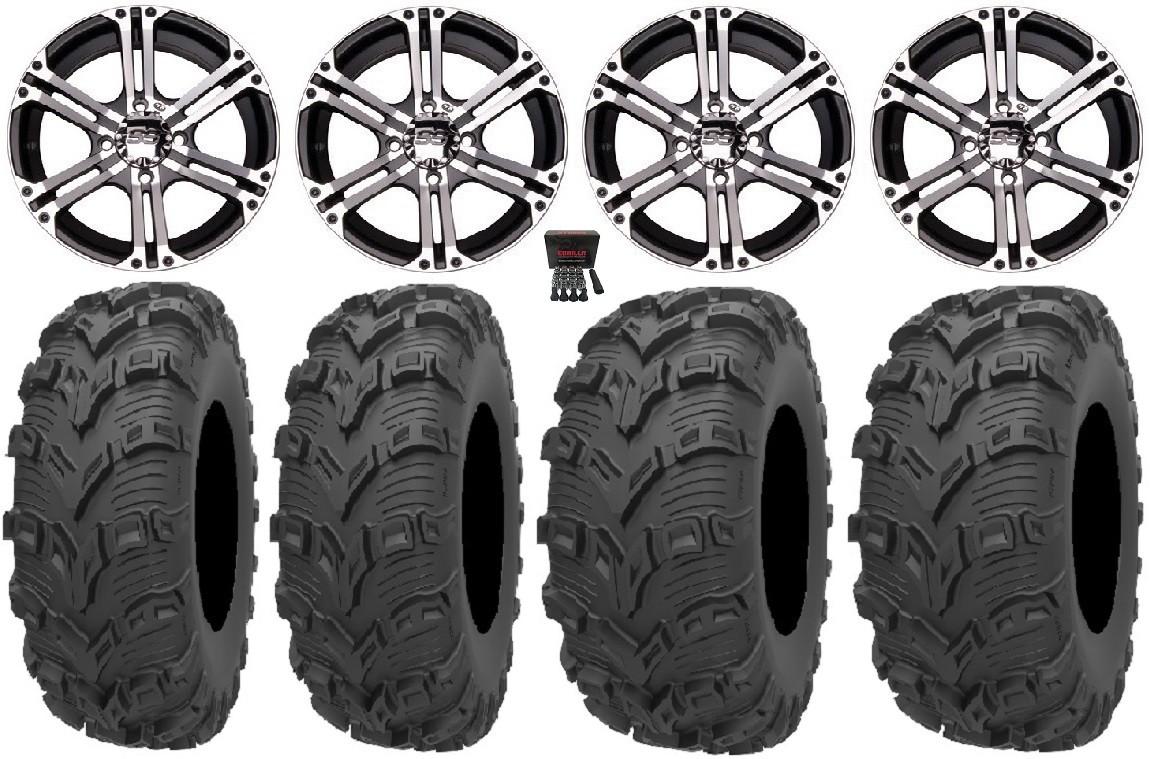 ITP SS212 14″ Wheels Machined 26″ Bear Claw EVO Tires Honda Foreman Rancher SRA