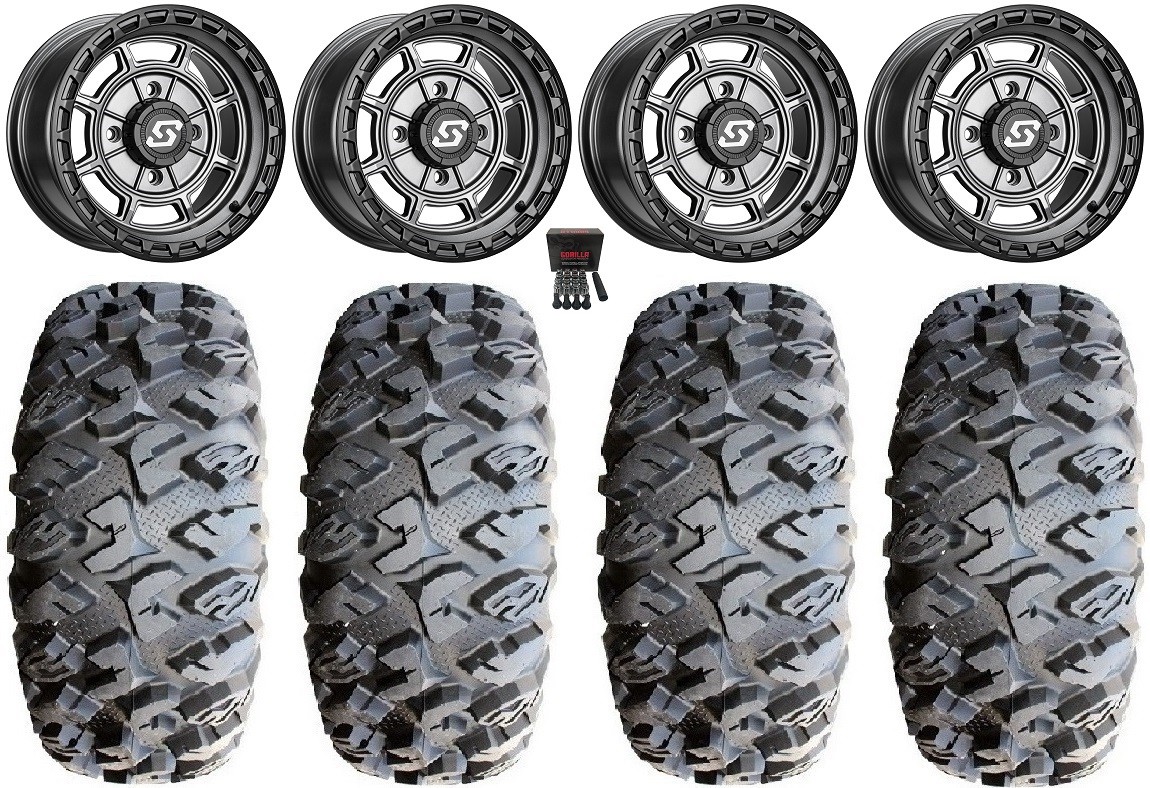 Sedona Rift 14″ Wheels Grey 27″ MotoClaw Tires Yamaha YXZ (2019+)