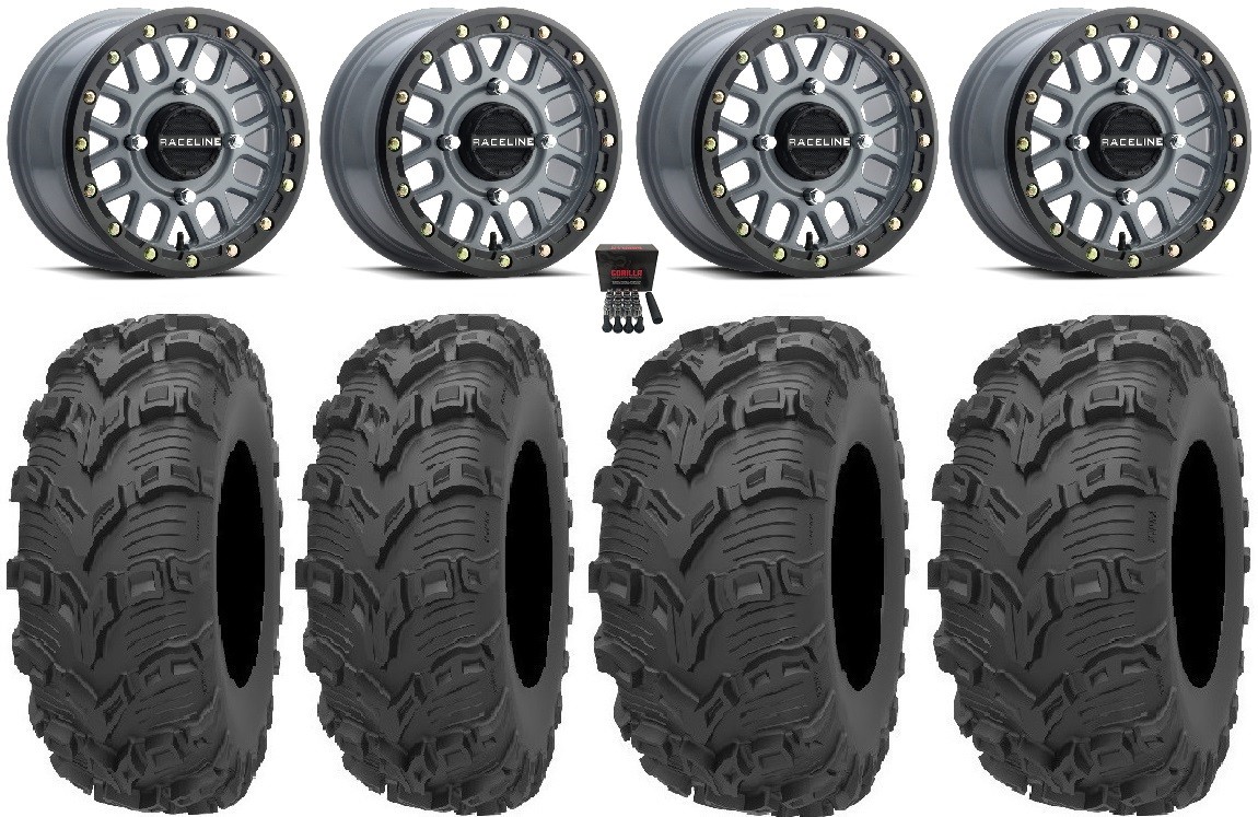 Raceline Podium Bdlk 14″ Gy Wheels 26″ Bear Claw EVO Tires Ranger XP 9/1K