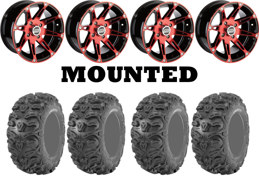 Kit 4 Kenda Bearclaw HTR K587 Tires 26×9-12/26×11-12 on Moose 387X Red IRS