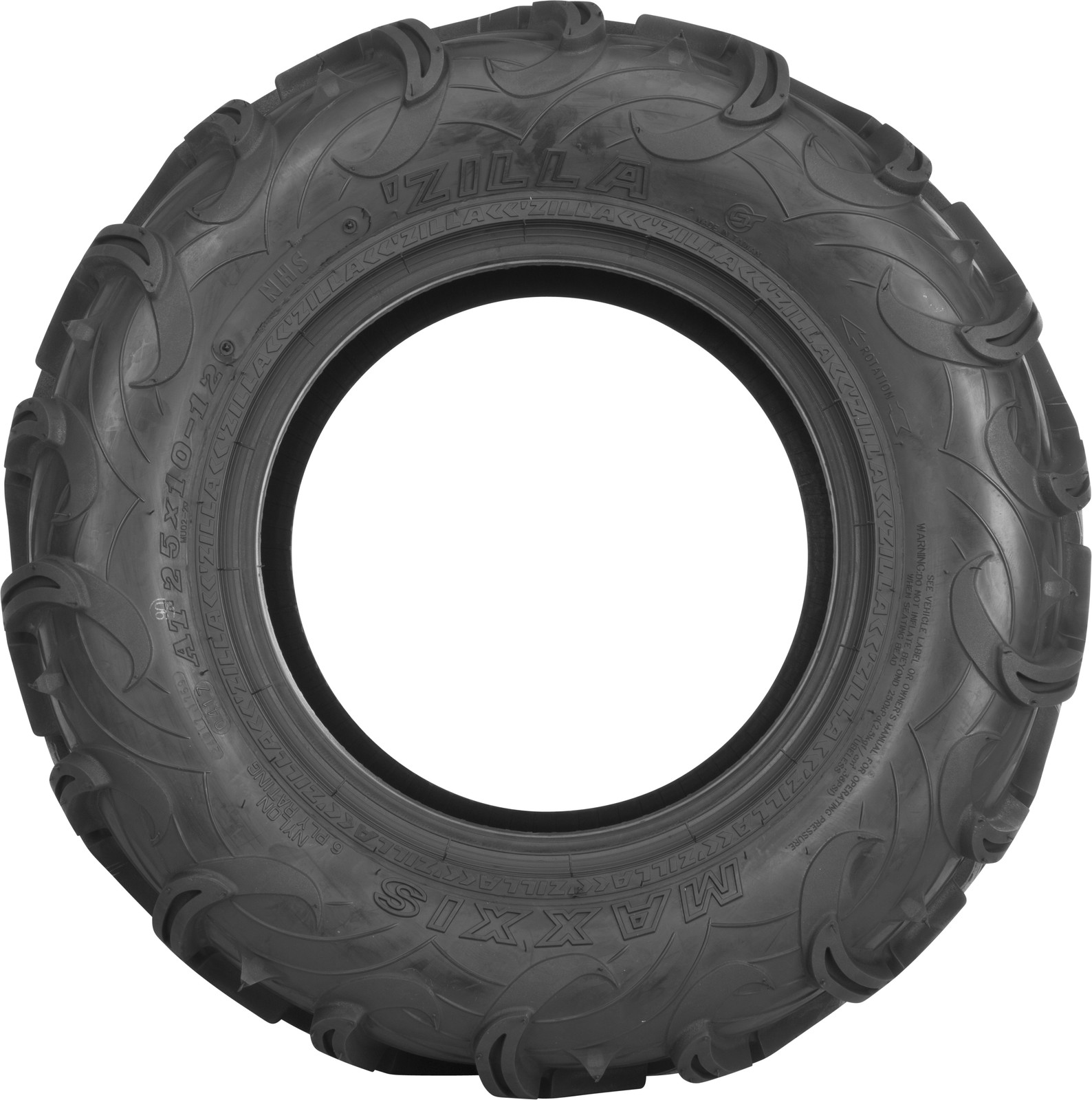 Maxxis Zilla MU02 25×10-12 Rear Tire TM00440100 6-Ply Mud ATV UTV