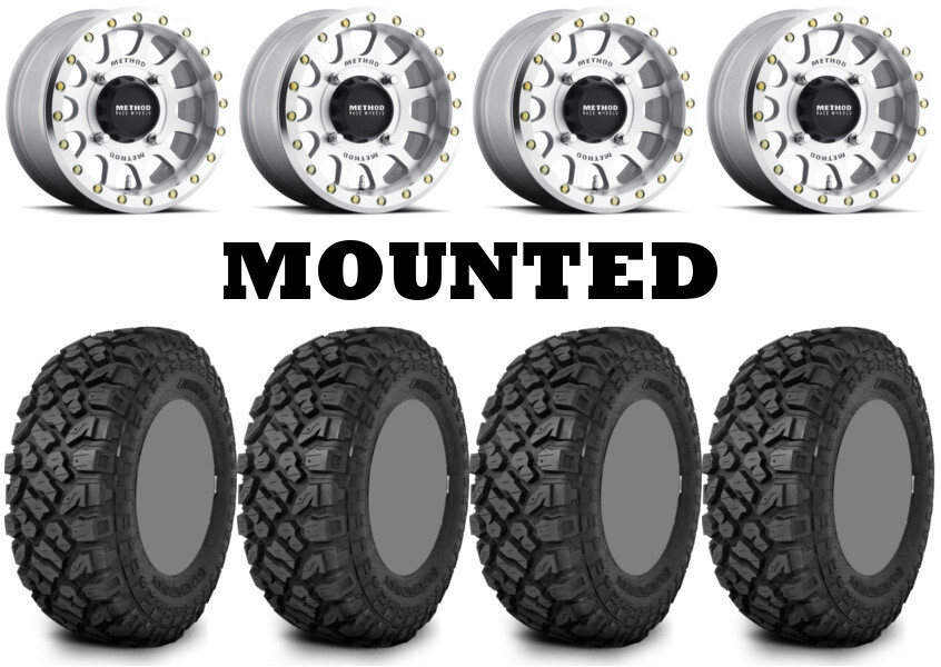 Kit 4 Kenda Klever XT Tires 28×10-14 on Method 401 Beadlock Machined Wheels CAN