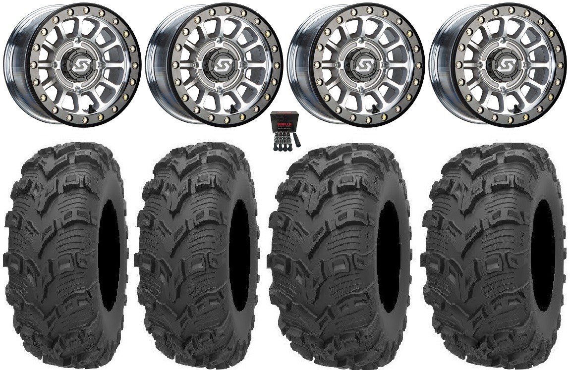Sedona Sano Bdlk 14″ Wheels Ct +30mm 26″ Bear Claw EVO Tires Polaris Sportsman